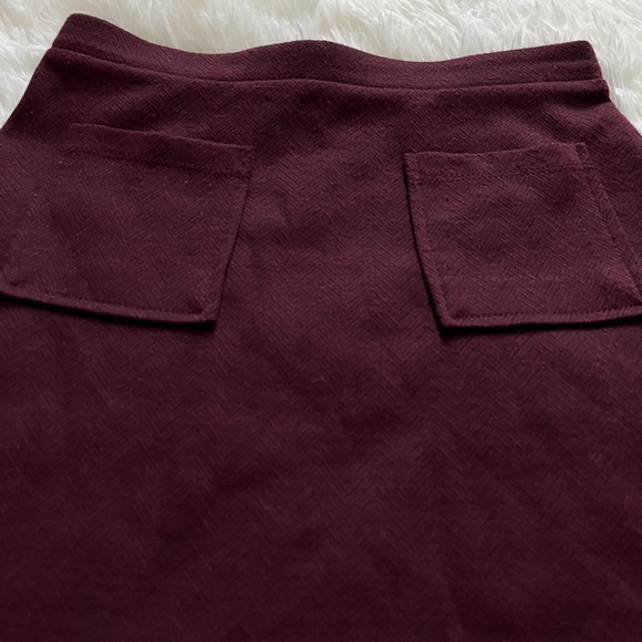 Full Tilt Burgundy High-Waist A-Line Skater Mini Skirt with Pockets Size Small - Picture 5 of 14